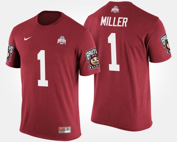 Ohio State Buckeyes Braxton Miller Men's #1 Bowl Game Big Ten Conference Cotton Bowl Scarlet College Football T-Shirt 2404ZEON8